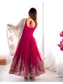 Elegant Heavy Hot Pink Georgette Embroidered Anarkali  Suit