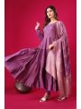 Ethnic Casual Festive Purple Roman Silk Gown Anarkali Suit