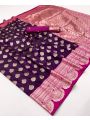 Authentic Festive Deep Purple Paithani Silk Saree