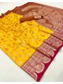 Authentic Elegant Festive Bright Yellow Patithani Silk Saree