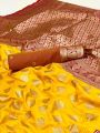 Authentic Elegant Festive Bright Yellow Patithani Silk Saree