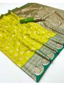 Authentic Festive Ethnic Lime Green Paithani Silk Saree