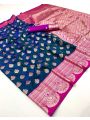 Ethnic Traditional Navy Blue Paithani Silk Saree