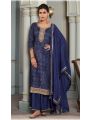 Elegant Festive Traditional Navy Blue Digital Print Straight Suit 