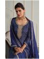 Elegant Festive Traditional Navy Blue Digital Print Straight Suit 