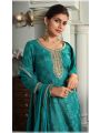 Traditional Ethnic Festive Deep Teal Green Digital Print Straight Suit