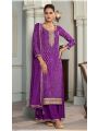 Elegant Ethnic Traditional Purple Digital Print Straight Suit