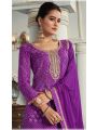 Elegant Ethnic Traditional Purple Digital Print Straight Suit