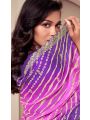 Traditional Ethnic Festive Royal Purple Embroidered Chinnon Silk Sharara Suit