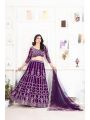 Royal Purple Faux Georgette Lehanga Choli
