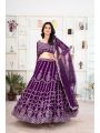 Royal Purple Faux Georgette Lehanga Choli
