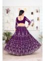 Royal Purple Faux Georgette Lehanga Choli