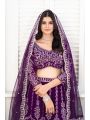 Royal Purple Faux Georgette Lehanga Choli
