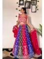 Authentic Designer Festive Multicolor Georgette Lehanga Set