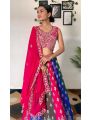 Authentic Designer Festive Multicolor Georgette Lehanga Set