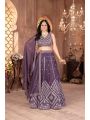 Elegant Purple Georgette Lehanga Choli