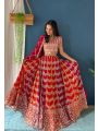 Multicolor Sequin Thread Embroidered Georgette Lehenga Set