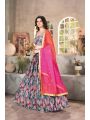 Multi Colour Organza Fancy and Print Work Lehenga Choli