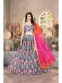 Multi Colour Organza Fancy and Print Work Lehenga Choli