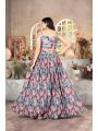 Multi Colour Organza Fancy and Print Work Lehenga Choli