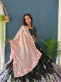 Black Chinon Silk Embroidered Lehanga