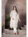 Elegant Ethnic Festive White Kurta Pant Straight Suit