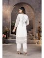 Elegant Ethnic Festive White Kurta Pant Straight Suit