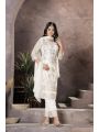 Elegant Ethnic Festive White Kurta Pant Straight Suit