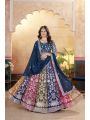 Multicolor Faux Georgette Lehanga