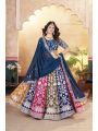 Multicolor Faux Georgette Lehanga