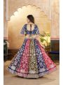 Multicolor Faux Georgette Lehanga