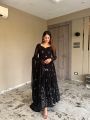 Traditional Festive Ethnic Black  Faux Georgette Anarkali Suit