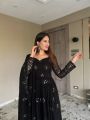 Traditional Festive Ethnic Black  Faux Georgette Anarkali Suit
