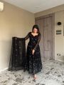 Traditional Festive Ethnic Black  Faux Georgette Anarkali Suit