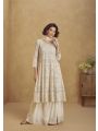 Traditional Ethnic Elegant Ivory Embroidered  Kurta with Palazzo Set