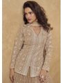 Elegant Ethnic Festive Light Taupe Brown Georgette Jacket Lehanga Set