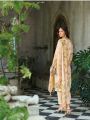 Ethnic Casual Beige Schiffli Embroidered Linen Straight Suit