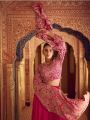 Ethnic Traditional Festive Rani Pink Chinon Silk Embroidered Top with Plazo Set