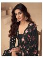 Authentic Elegant Festive Black Chinnon Silk Plazo Suit