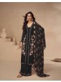 Authentic Elegant Festive Black Chinnon Silk Plazo Suit