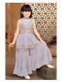 Authentic Elegant Ethnic Kids Poly Crepe Silk Sharara Suit