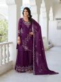 Ethnic Festive Traditional Wine Georgette Kurti with Plazo set