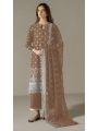 Elegant Ethnic Festive Mocha Brown Georgette Straight Suit
