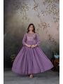 Authentic Festive Ethnic Lilac Georgette Gown Anarkali Suit