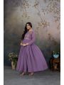 Authentic Festive Ethnic Lilac Georgette Gown Anarkali Suit