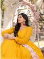 Authentic Elegant Traditional Mustard Yellow Gown Anarkali Suit