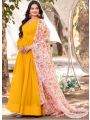 Authentic Elegant Traditional Mustard Yellow Gown Anarkali Suit