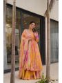 Authentic Ethnic Festive Sunshine Yellow Vichitra Silk Plazo Suit