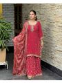 Authentic Elegant Festive Deep Rose Pink Sharara Suit