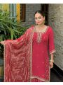 Authentic Elegant Festive Deep Rose Pink Sharara Suit